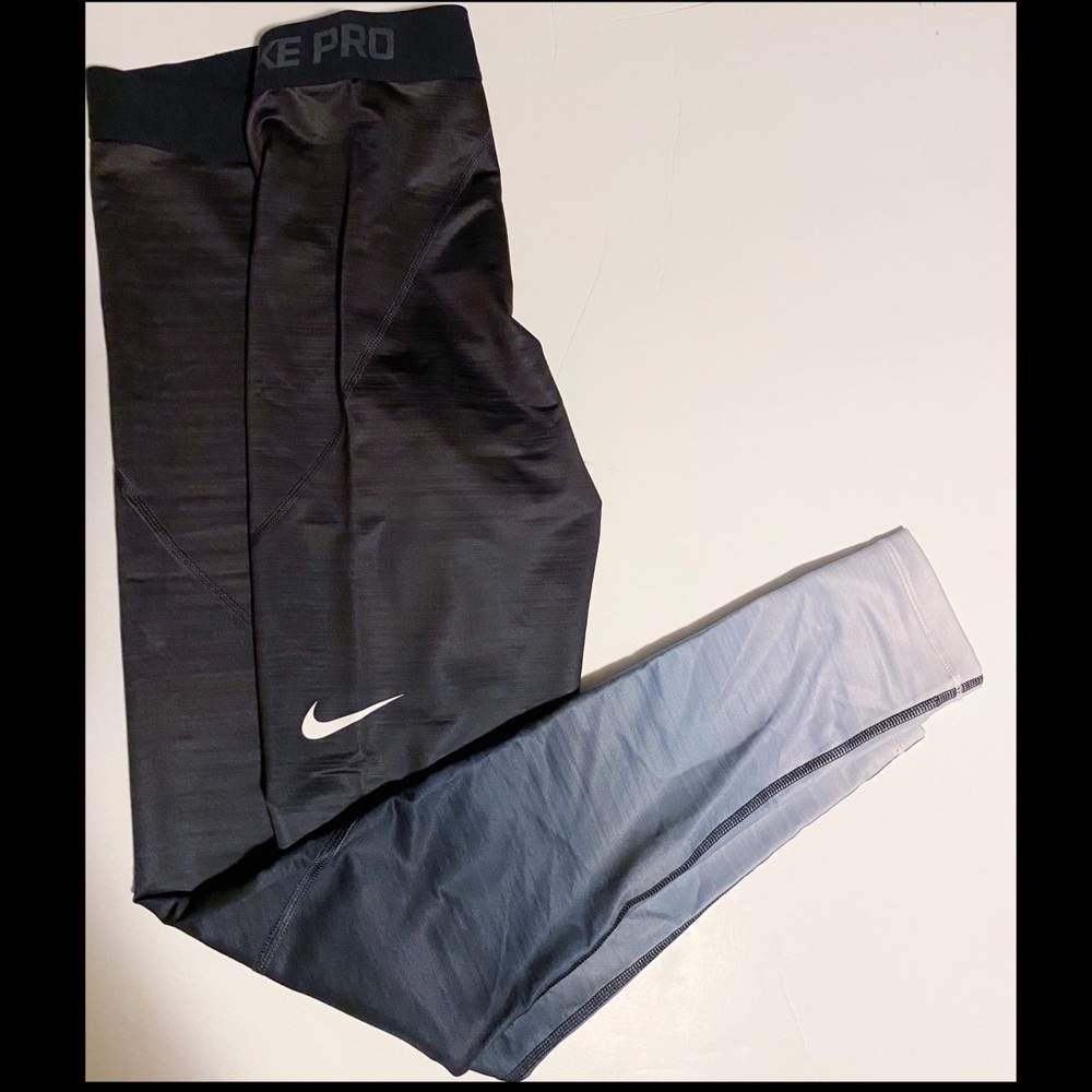 Nike Pro Hyperwarm Ombré Blue/Black Leggings